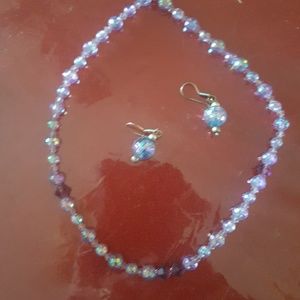 Iridescent necklace & matching earrings